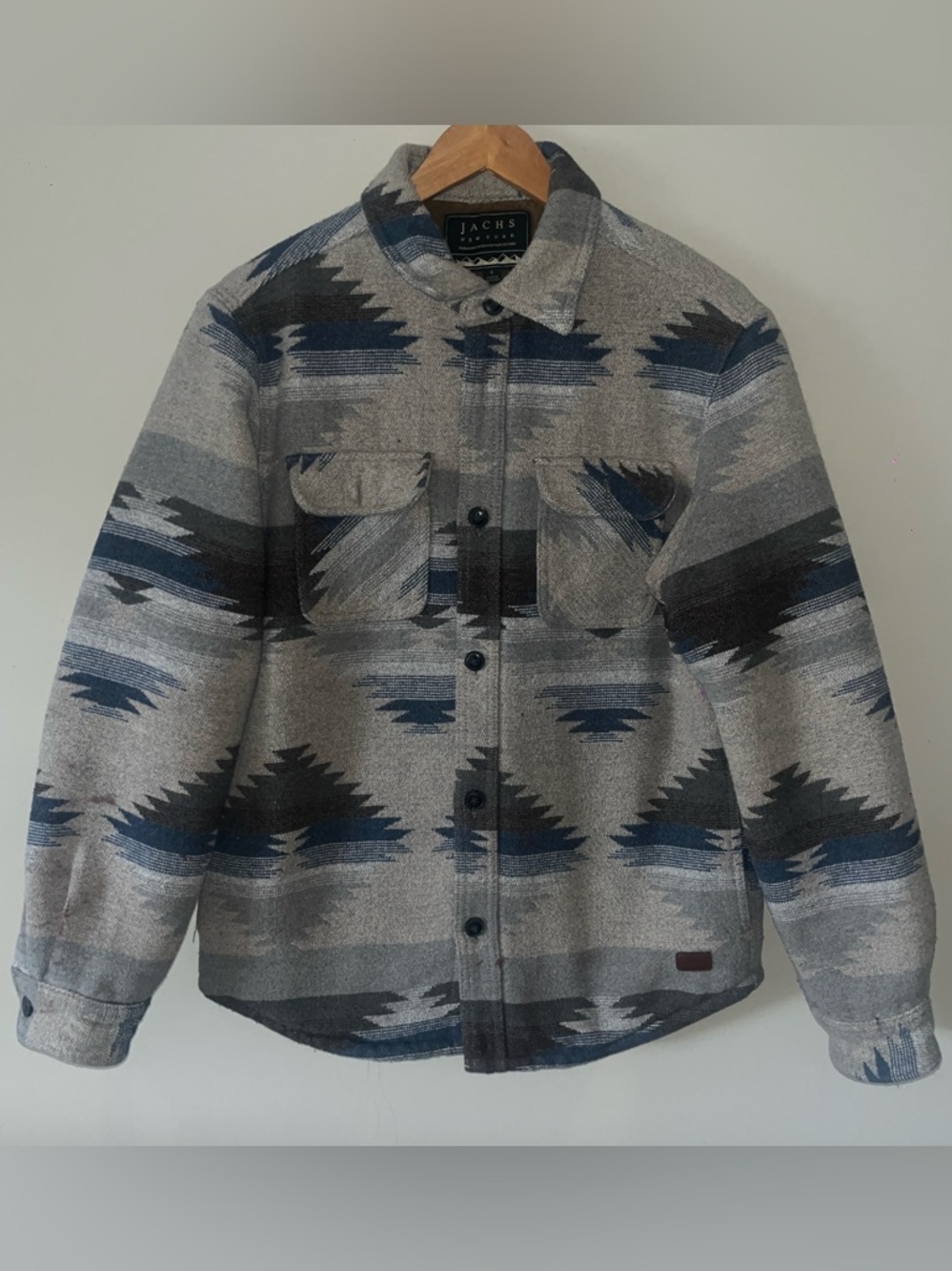 Jachs Grey, Navy & Black Patterned Shirt Jacket